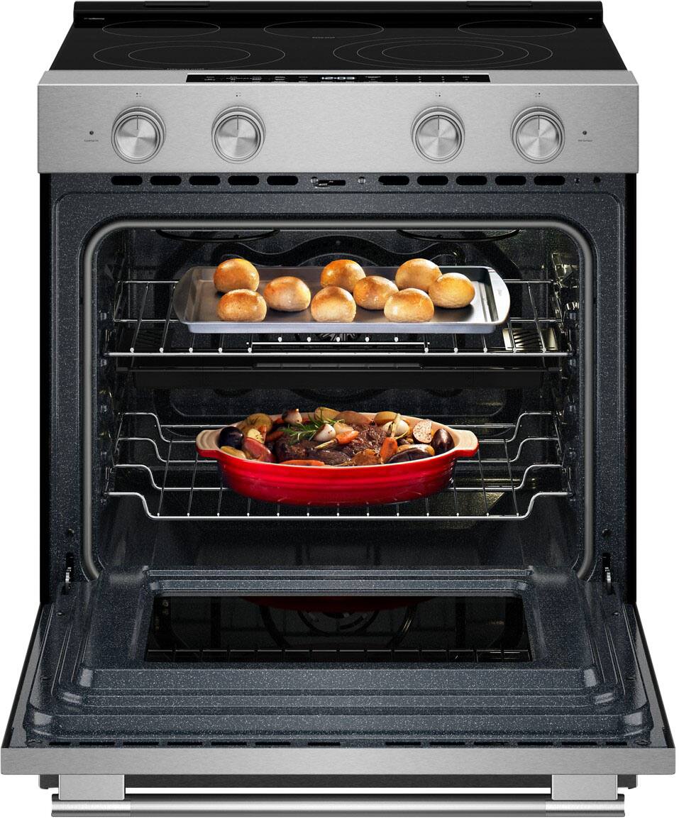 Alt View 3. KitchenAid - 5.3 Cu. Ft. Smart Slide-In Electric Range with Two Even-Heat Hyper Elements and Convection Cooking Modes - Fingerprint Resistant Stainless Steel.