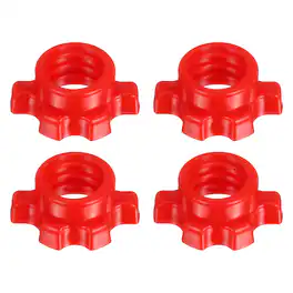 Unique Bargains - Dumbbell Collars, Barbell Spin Lock Hex Nuts Anti Slip Weight Clip 1" 4pcs Plastic for 1" Barbell/Dumbbell - Red