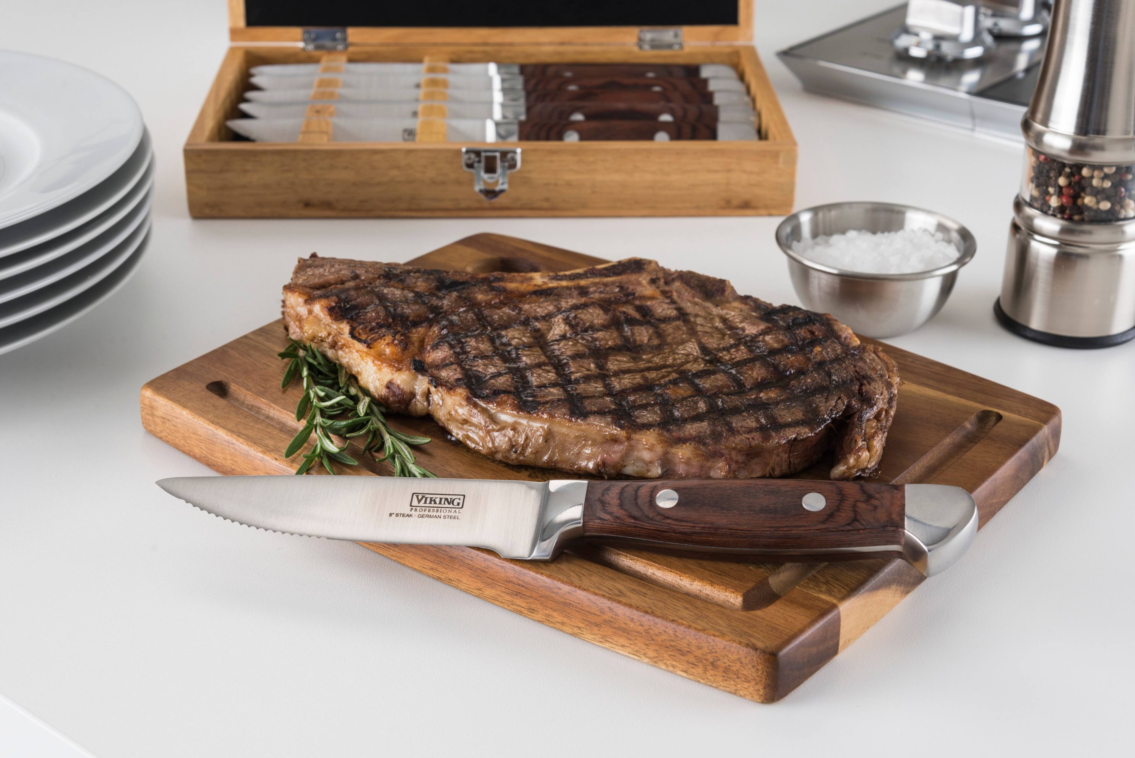 Alt View 13. Viking - Pakkawood 6 Pc Steak Knife Set, with Box - Red.