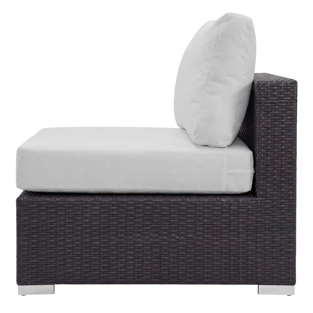 Outdoor Escape - Outdoor Patio Armless Lounge Chair With Cushioned Support - Gray