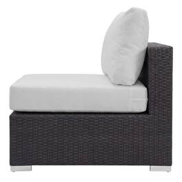 Outdoor Escape - Outdoor Patio Armless Lounge Chair With Cushioned Support - Gray