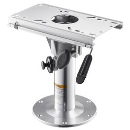 VEVOR - Boat Seat Pedestal, Adjustable Height from 13.39 to 19.2 Inches, Aluminum Alloy Boat Chair Base with Slide - Silver