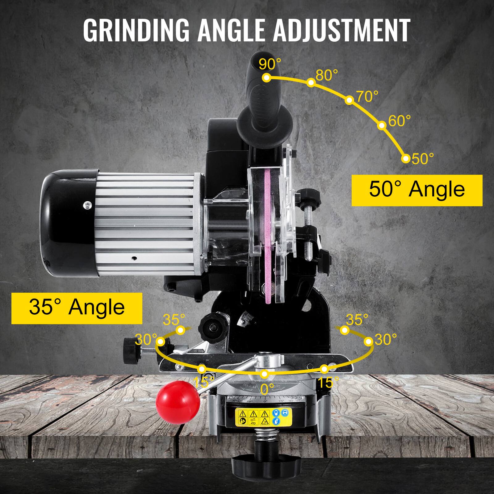 GRINDING ANGLE ADJUSTMENT

90° 80° 70° 60° 50° 50° Angle

35° Angle 35° 30° 35° 30° 15° 0° 15°