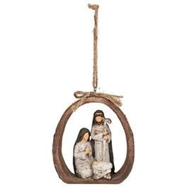 Ganz - Nativity Holy Family Resin Christmas Tree Ornament 3.7 inch - Brown