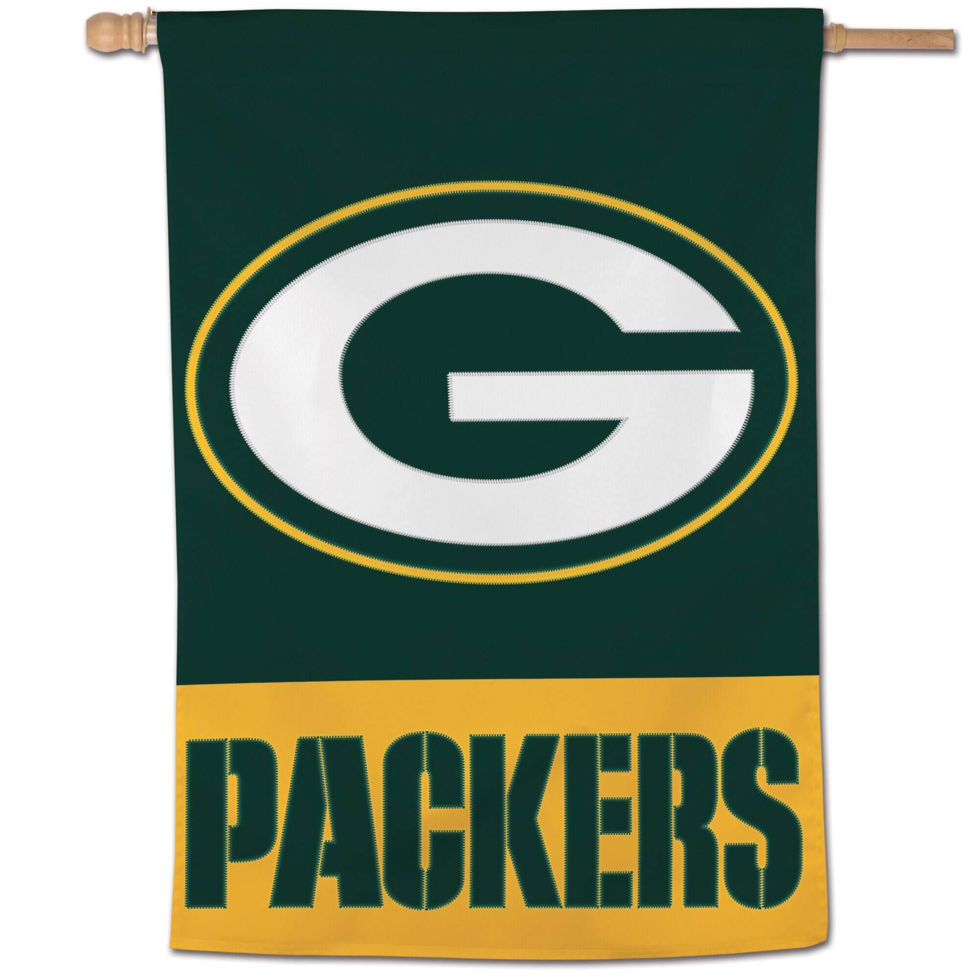 Alt View 1. WinCraft - Green Bay Packers 28" x 40" Applique Vertical Banner - Multicolor.