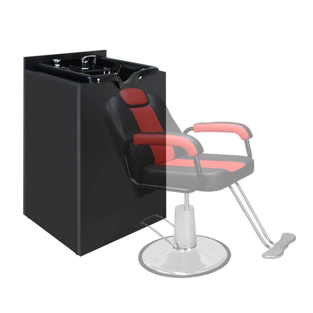 Alt View 6. Winado - Backwash Shampoo Station Shampoo Bowl with Cabinet Hair Wash Sink for Salon Spa - Black.