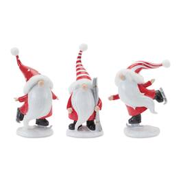 BreeBe - Winter Sport Gnome Figurines (Set of 3) - Red, White
