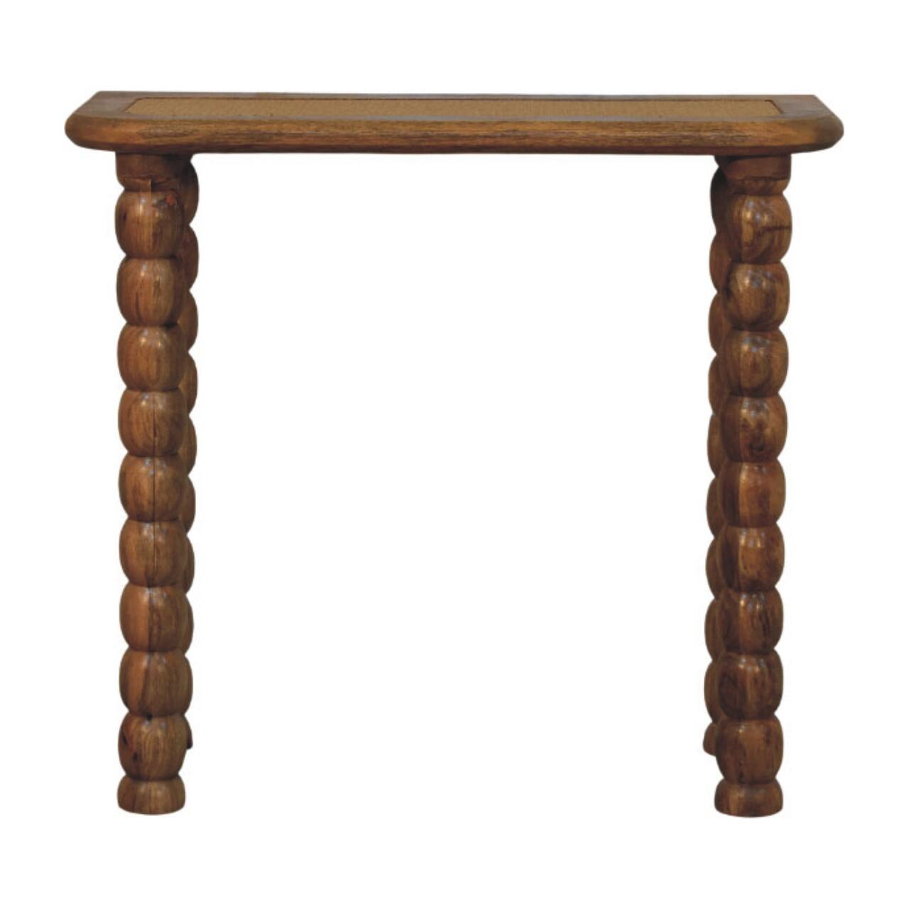 Alt View 5. Artisan Furniture - Artisan Furniture Solid Wood Spindle Rattan Console Table, Brown - Brown.
