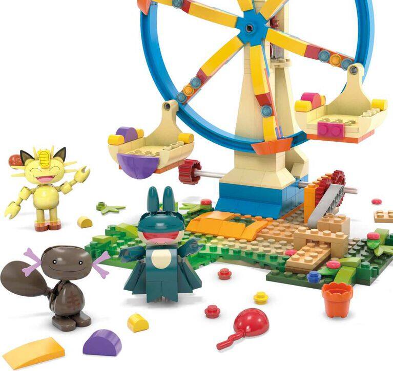 Back. MEGA - MEGA Pokémon Ferris Wheel Fun Building Toy Kit, with 4 Action Figures (393 Pieces) for Kids.