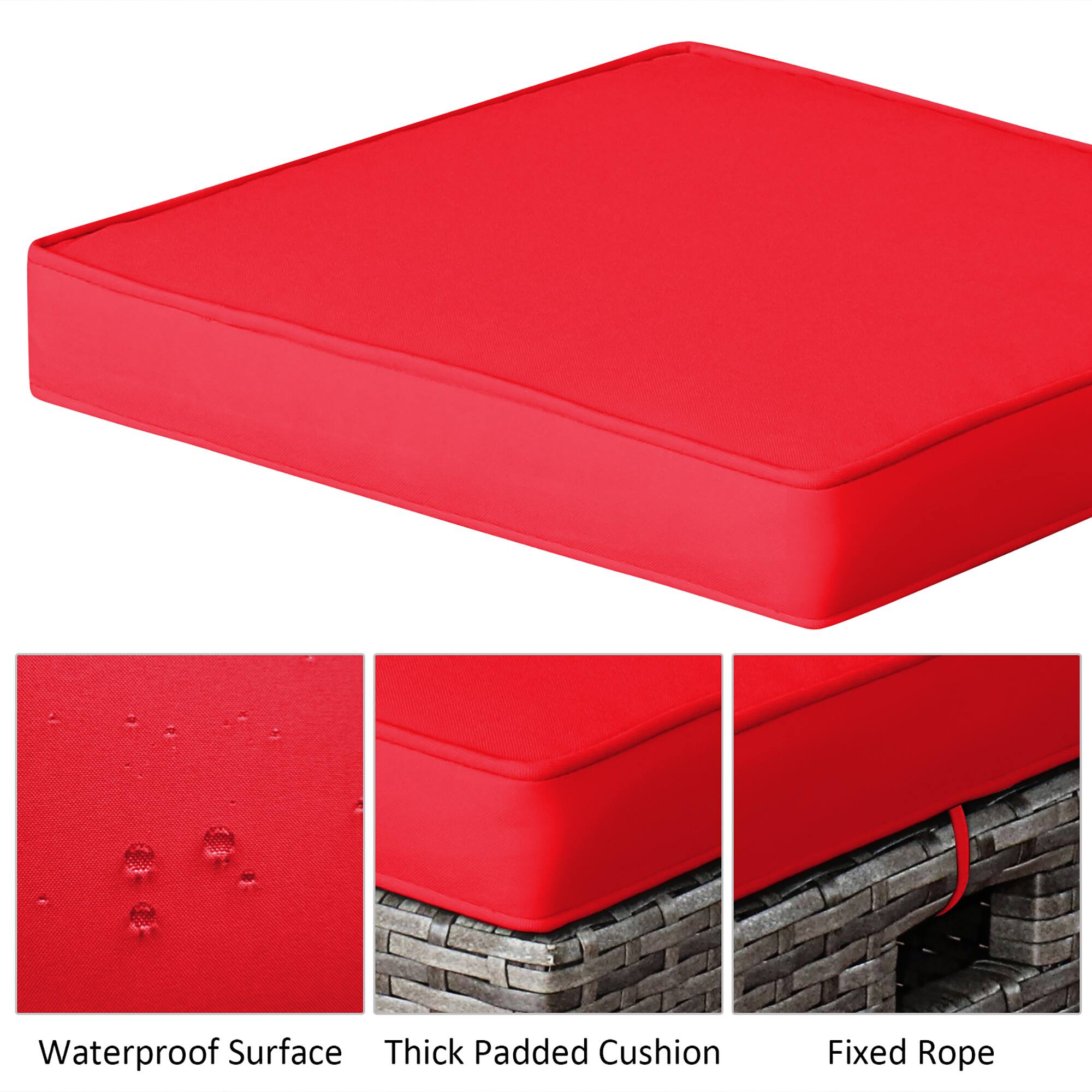 Waterproof Surface  
Thick Padded Cushion  
Fixed Rope
