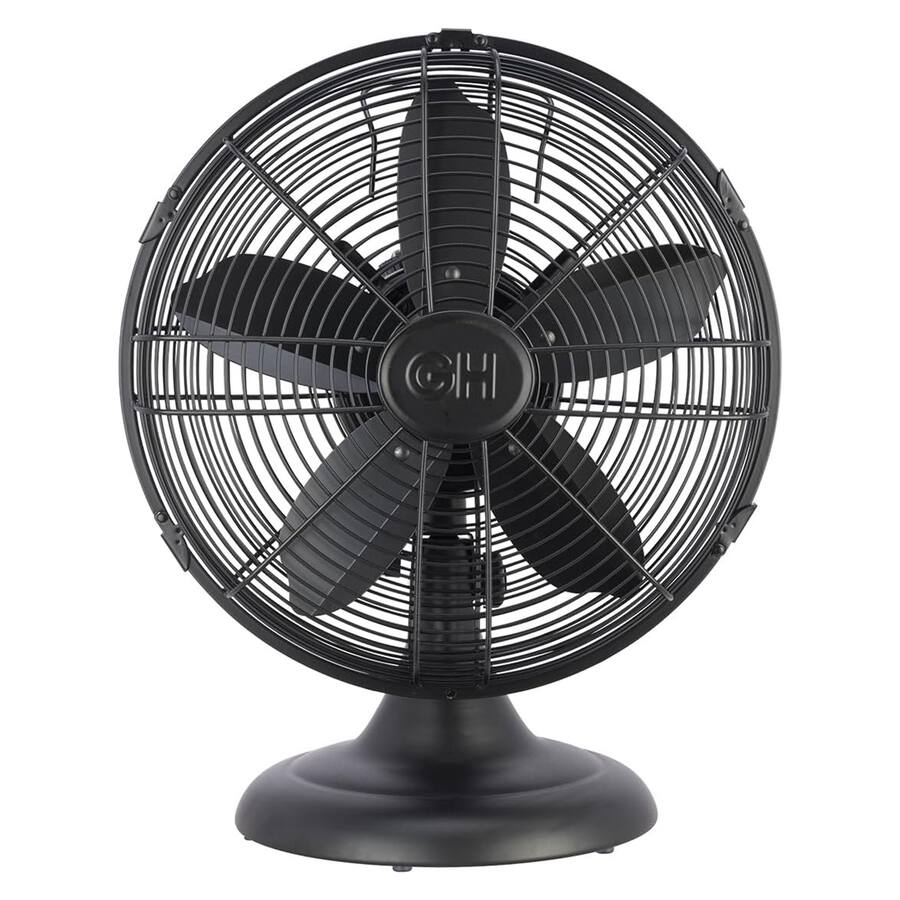 Good Housekeeping All Metal Oscillating Retro Desk Fan, 12 Inch ...