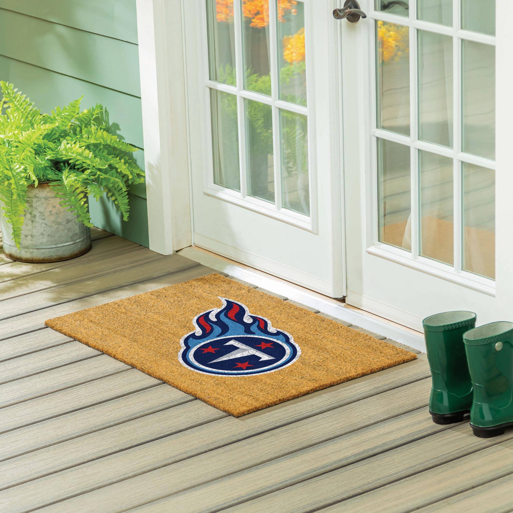Alt View 1. Evergreen Enterprises - Tennessee Titans 24" x 36" Outdoor Team Logo Coir Mat - Brown.