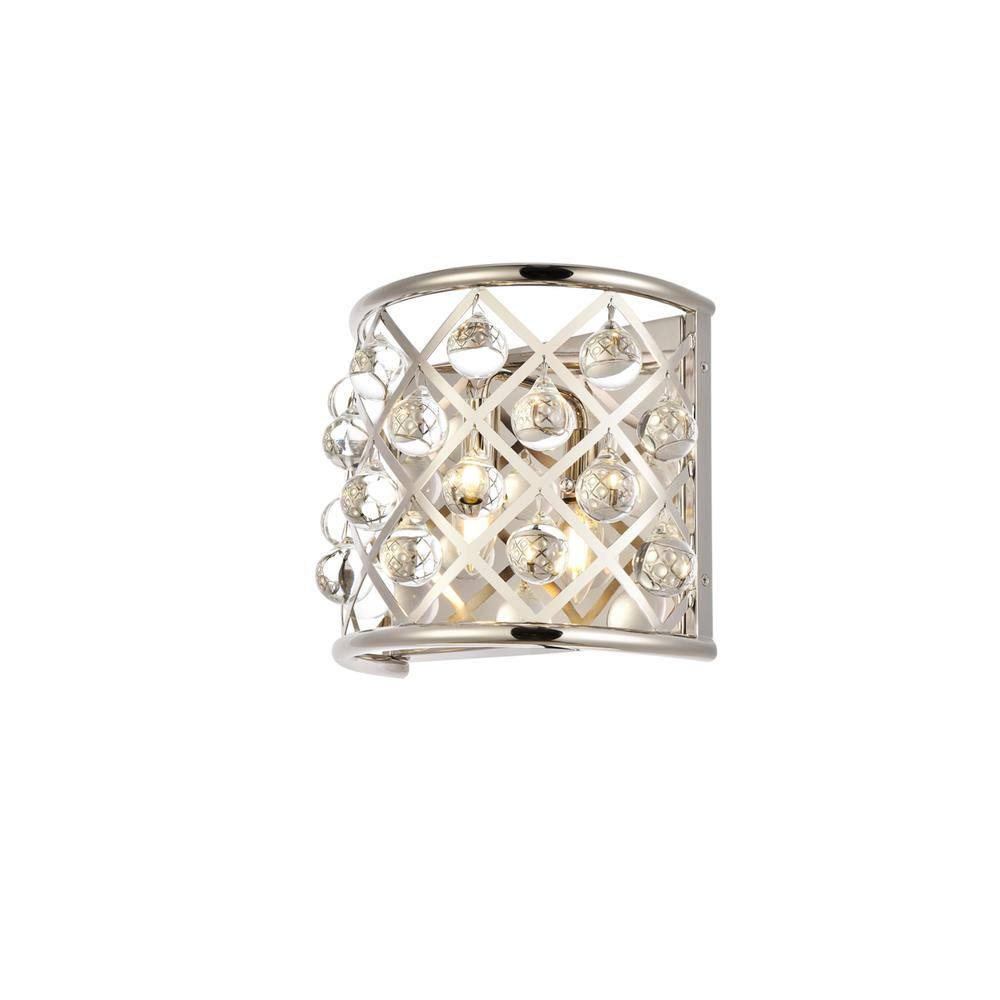 Alt View 3. Urban Classic - Madison 1 light polished Nickel Wall Sconce Clear Royal Cut Crystal - Polished Nickel.