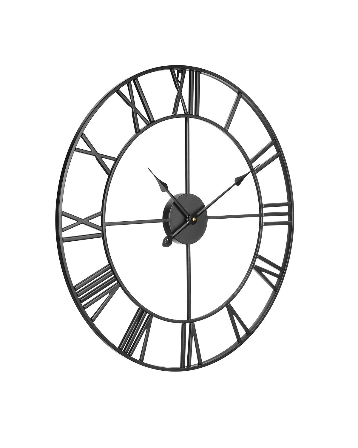 Alt View 5. VEVOR - Wall Clock, 24 in Wall Clock Roman Numerals, Battery Operated Non Ticking Silent Classic Decorative Round Clocks - Black.