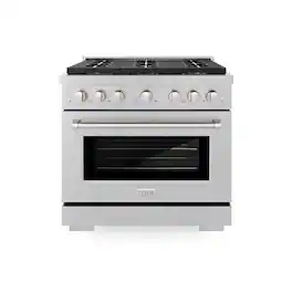 ZLINE - 36 in. 5.2 cu. ft. Freestanding Paramount Gas Range with DuoPro Cooktop and Convection Oven - Satin Stainless Steel