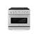 Front. ZLINE - 36 in. 5.2 cu. ft. Freestanding Paramount Gas Range with DuoPro Cooktop and Convection Oven - Satin Stainless Steel.