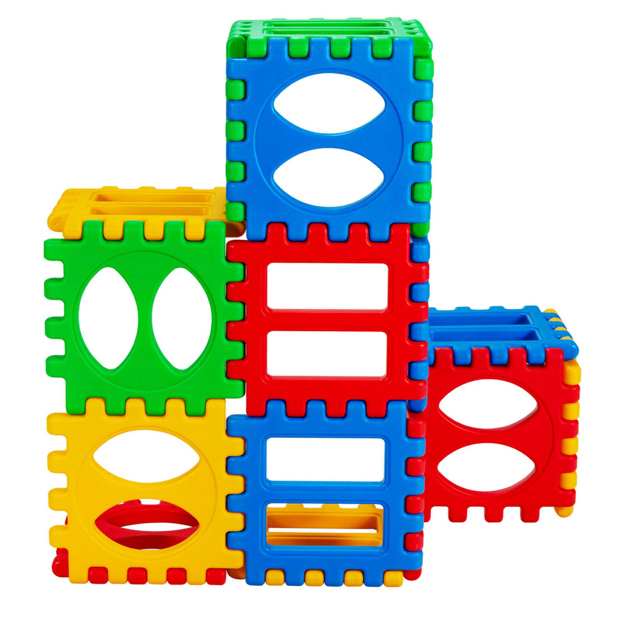 Alt View 9. Gymax - Gymax 32 Pieces Big Waffle Block Set Kids Educational Stacking Building Toy - Red.