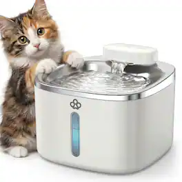 Oneisall - 3.5L 118oz Cordless Automatic Pet Water Fountain For Dog Cat Quiet with Motion Sensor BPA Free 3 Filters - White