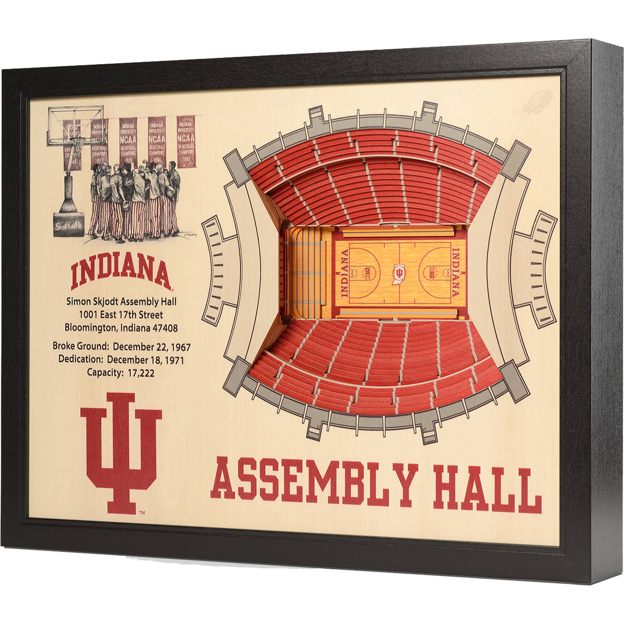 Indiana Hoosiers 25.5" x 19.5" Assembly Hall Stadium Views Wall Art