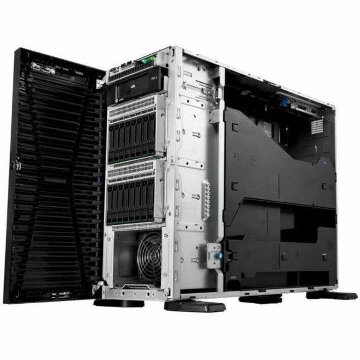 Alt View 1. HP - HPE ProLiant ML110 G11 4.5U Tower Server - 1 x Intel Xeon Silver 4510 2.40 GHz - 32 GB RAM - 960 GB SSD - (2 x 480GB) - Black.
