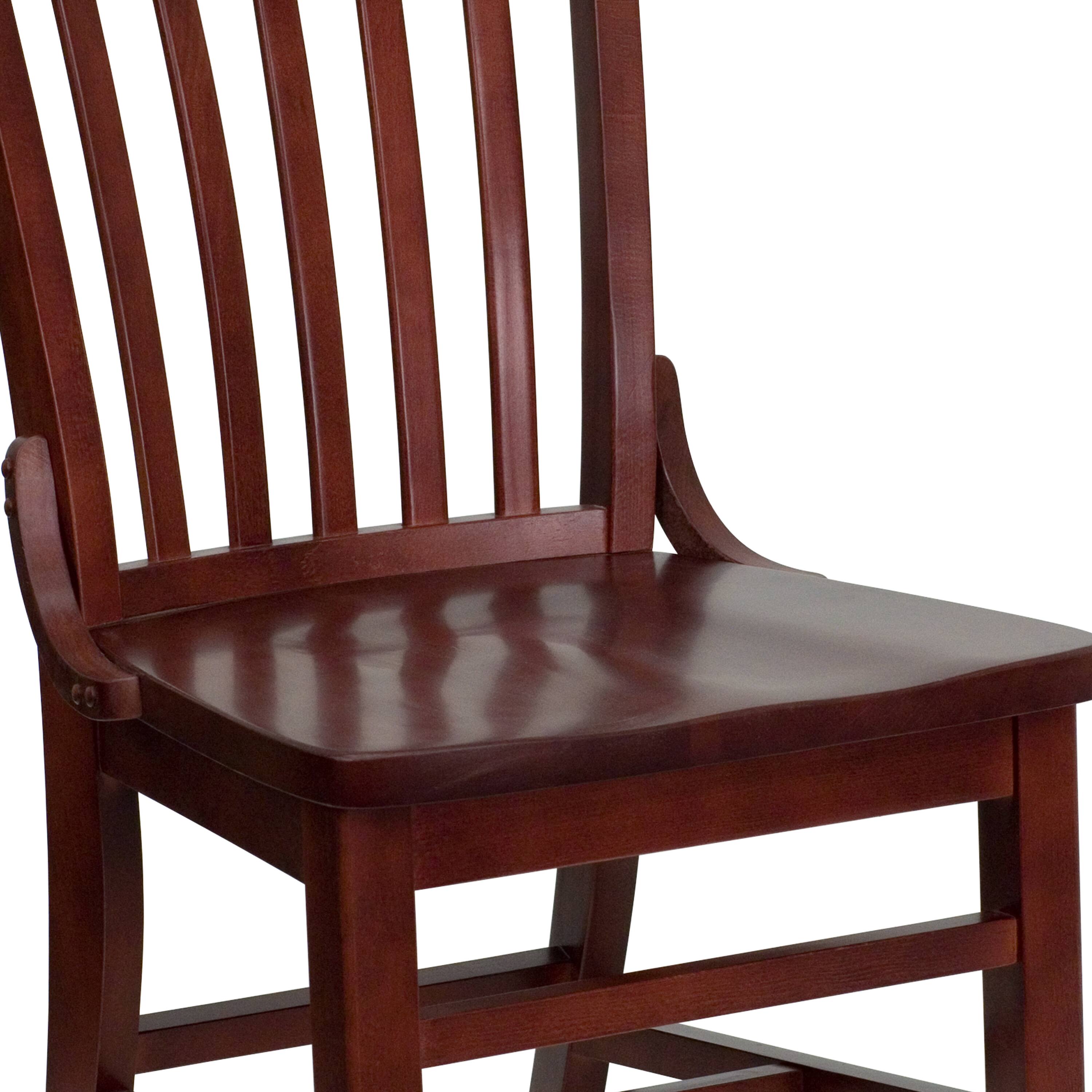 Alt View 9. Emma + Oliver - School House Back Wooden Restaurant Dining Chair - Mahogany.