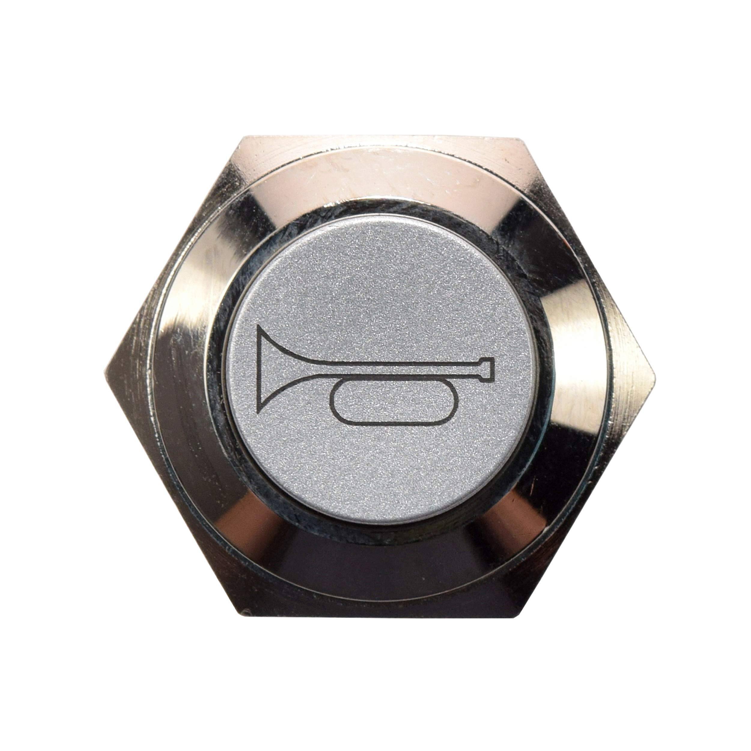 Alt View 1. HQRP - 12 V LED Lighted Momentary Metal Push Button Air Horn Switch with Wire Connector - blue.