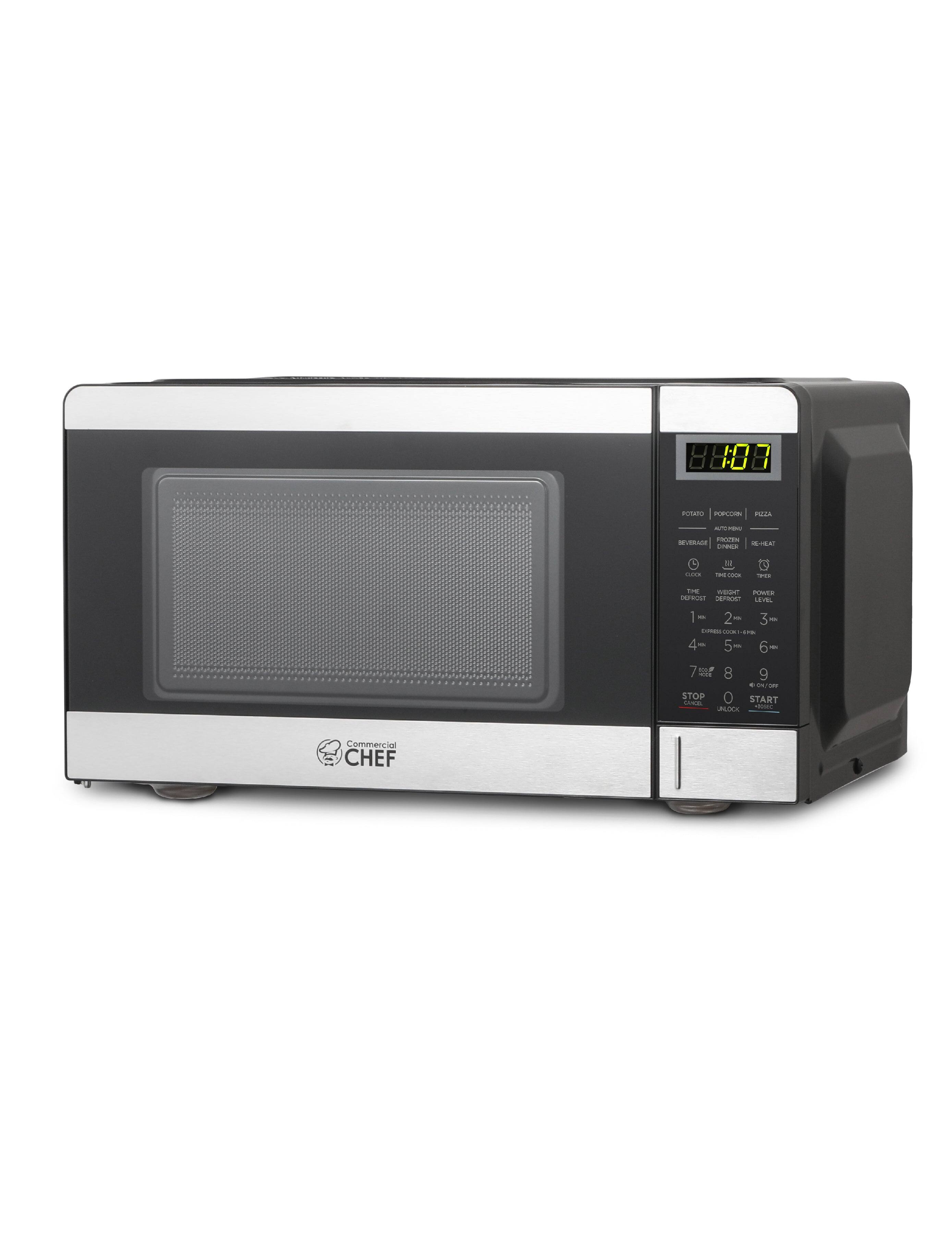 Commercial Chef - Countertop Microwave Oven 0.7 Cu. Ft. 700W - Stainless Steel