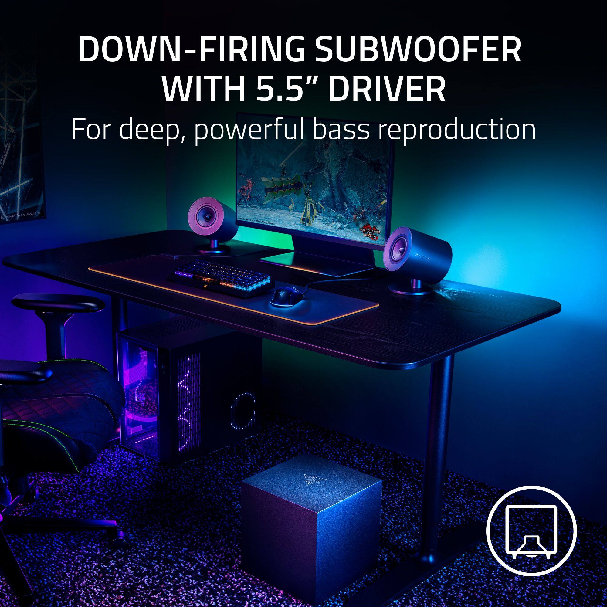 DOWN-FIRING SUBWOOFER WITH 5.5" DRIVER FOR DEEP, POWERFUL BASS REPRODUCTION