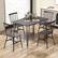 Alt View 3. Gymax - Gymax 5PCS Dining Table Set for 4 Rectangular Kitchen Table & 4 Chairs w/ Metal Frame Grey Oak - Grey Oak.
