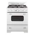 Unique Appliances - 30 in. Wide 4 burner Classic Retro 3.9 Cu. Ft. Freestanding Gas Convection Range - Marshmallow White