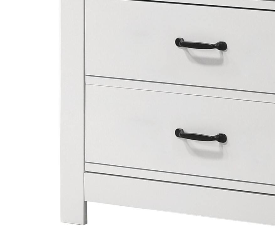 Alt View 1. Forest'nSky - White Wood 5 drawer 31 in. Wide Chest of Drawers for Living Room - White.