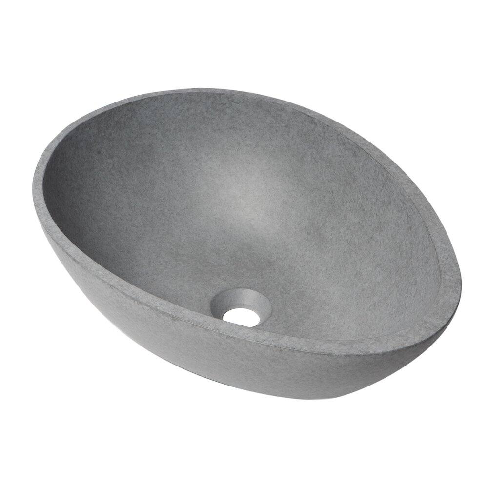 Alt View 1. Alfi - 21" Solid Concrete Tear Drop Above Mount Vessel Sink - Gray.