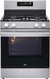 LG - 30-in Wide 6.3 Cu. Ft. Freestanding Gas True Convection Smart Range with 4 Burners, EasyClean, InstaView and Air Fry - Stainless Steel