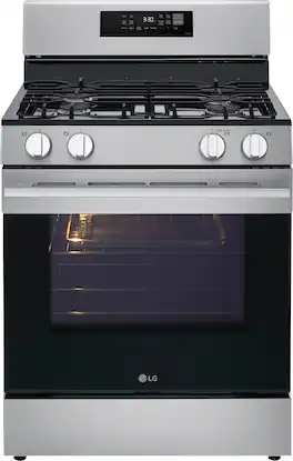 LG - 6.3 Cu. Ft. Freestanding Gas True Convection Smart Range with EasyClean, InstaView and Air Fry - Stainless Steel