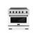 Front. ZLINE - 36 in. Wide 5 Elements Autograph 5.2 Cu.Ft. Paramount Freestanding Induction Range with Black Accents & White Door - Matte White.