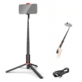 Neewer - 57.9" Metal Selfie Stick Tripod for Smartphones, w/ Remote Control