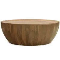 Simpli Home - Elmbrook Drum Coffee Table - Natural - Front_Zoom