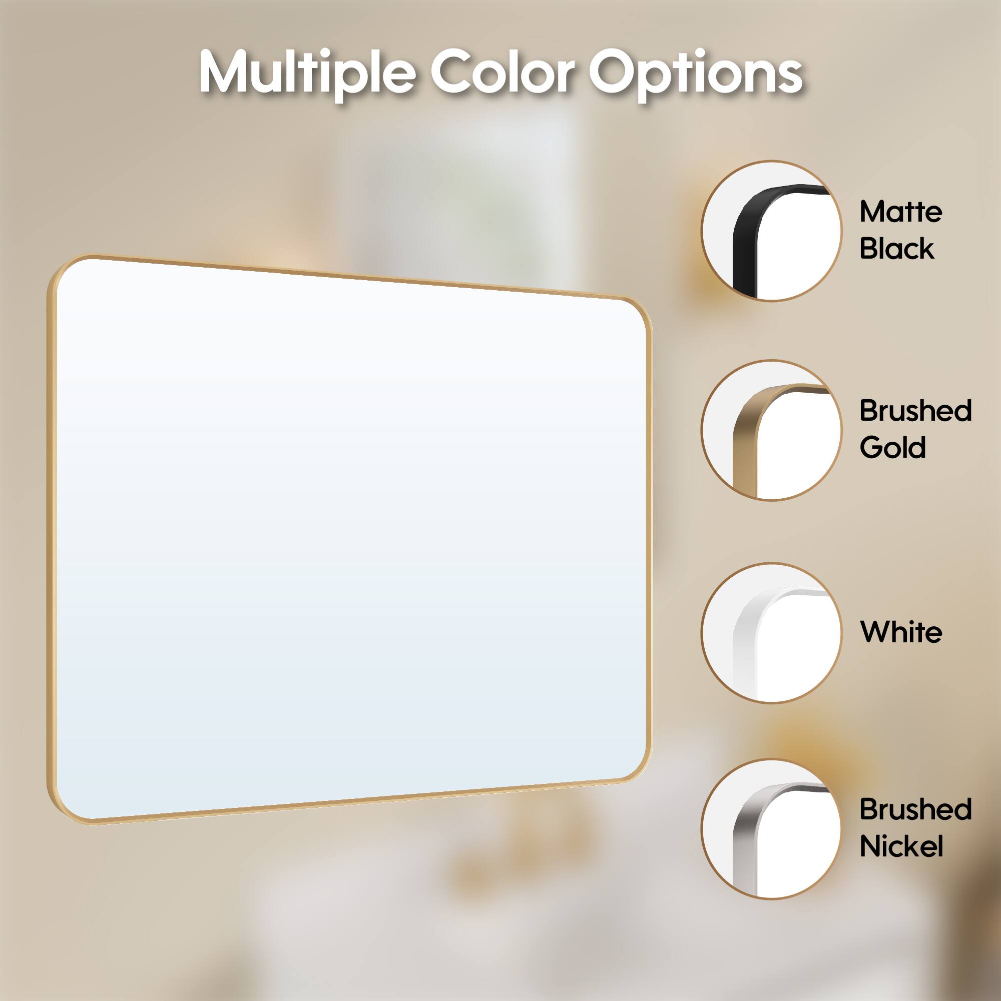 Multiple Color Options: Matte Black, Brushed Gold, White, Brushed Nickel