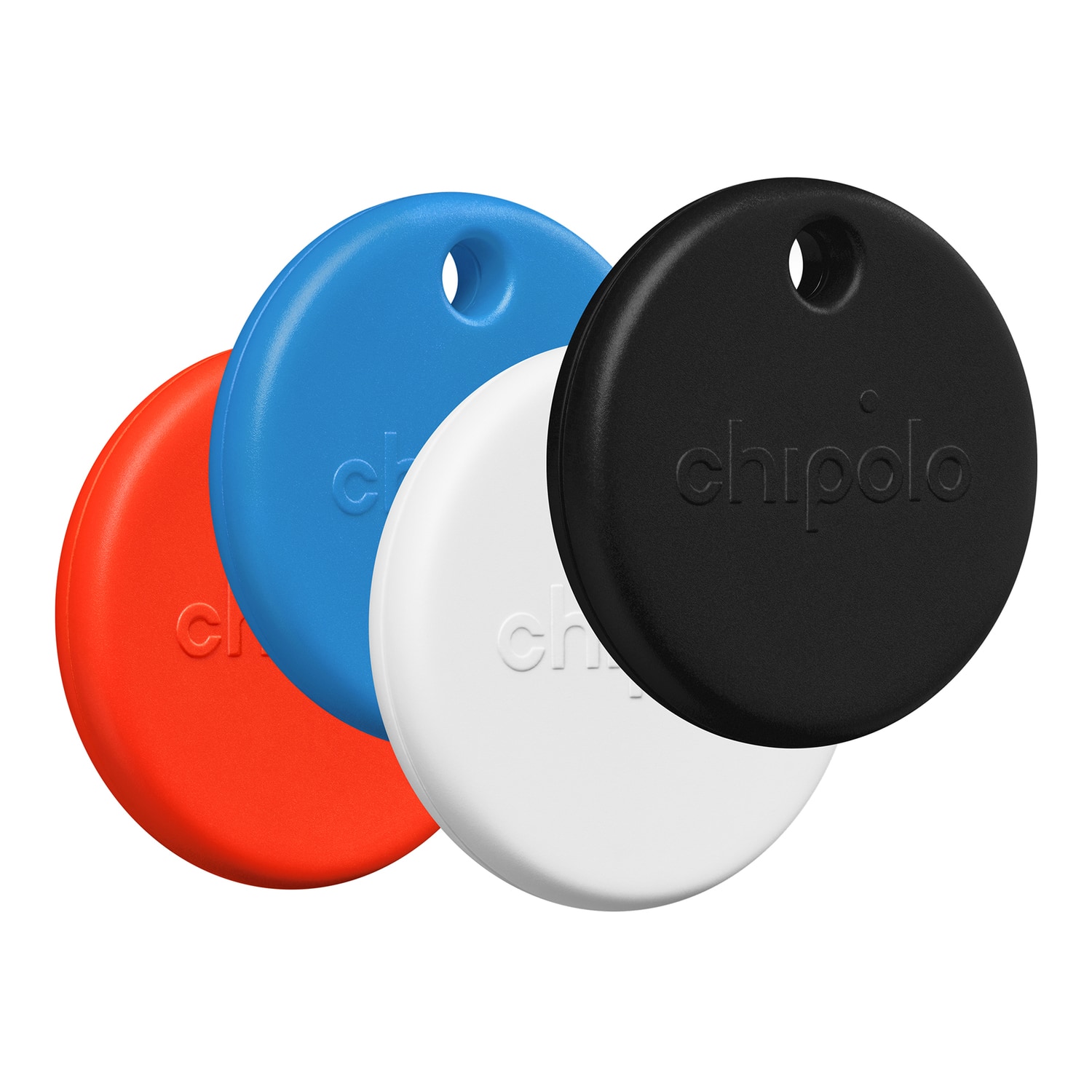 Chipolo - POP Device Tracking Tag 4 Pack - Black/White/Red/Blue
