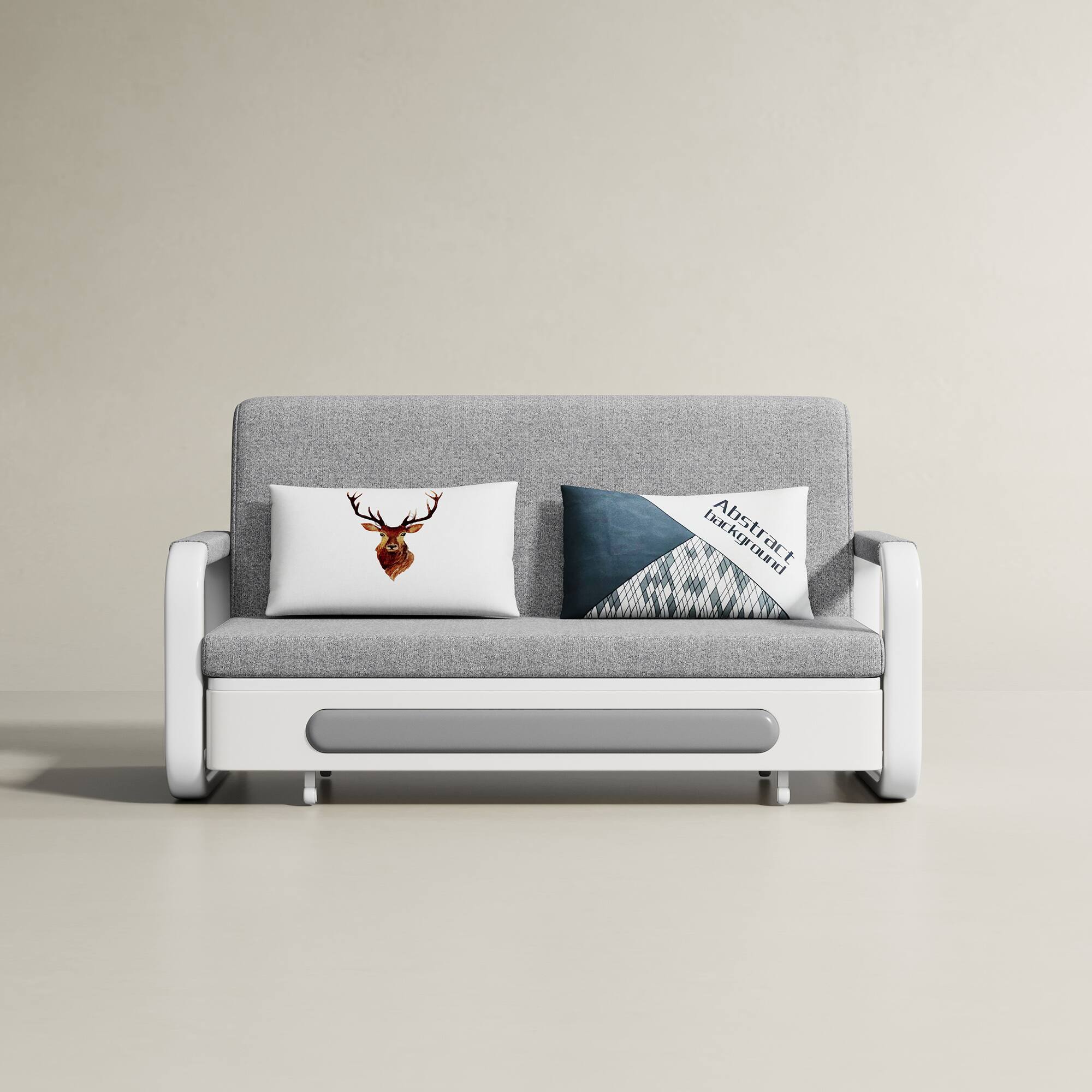 Alt View 5. luck idea - 62.2" Sofa Bed with Storage Base and Side Pockets, Detachable Washable Seat Cushions - Gray.