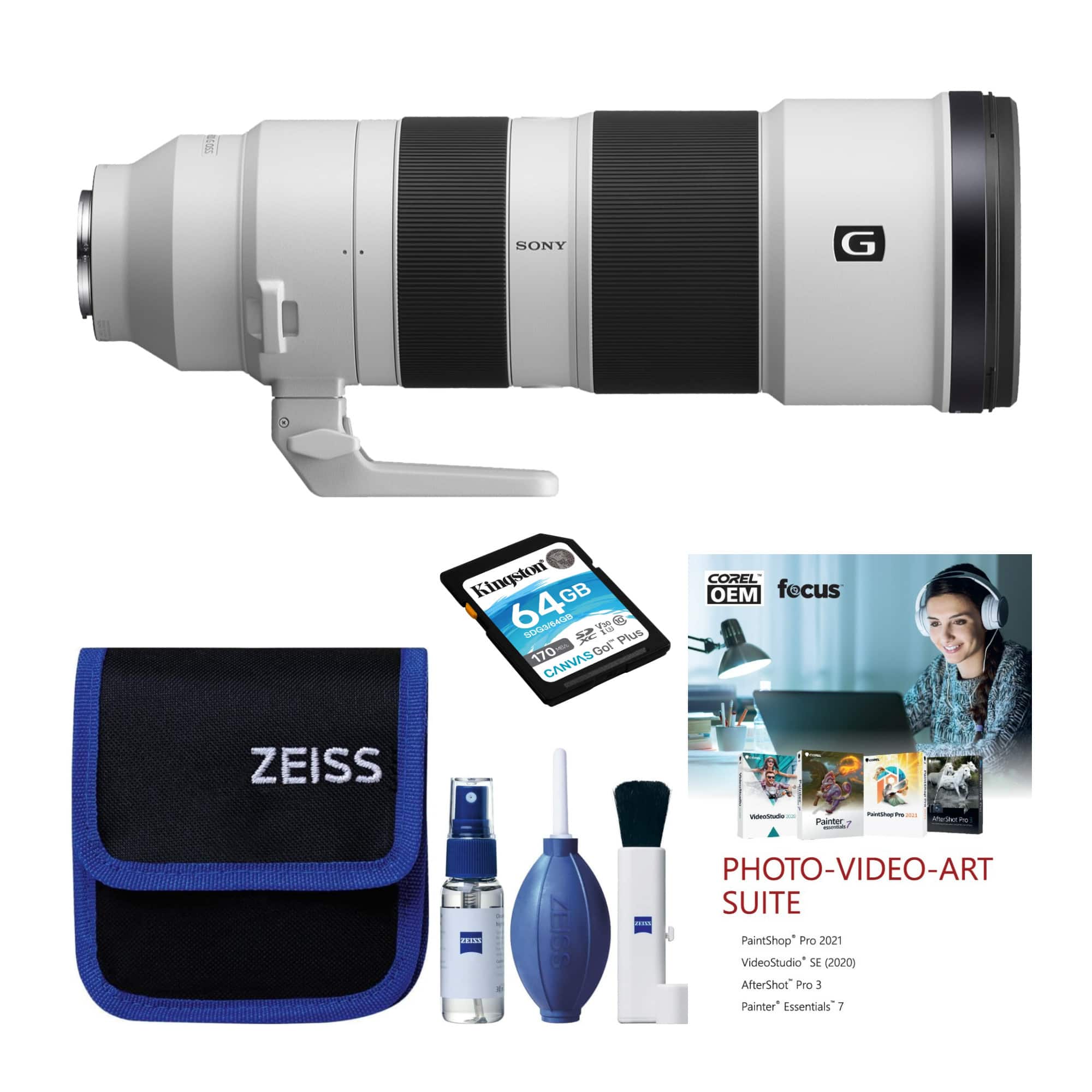 Sony - FE 200-600mm f/5.6-6.3 G OSS Super Telephoto Lens with Accessory Bundle