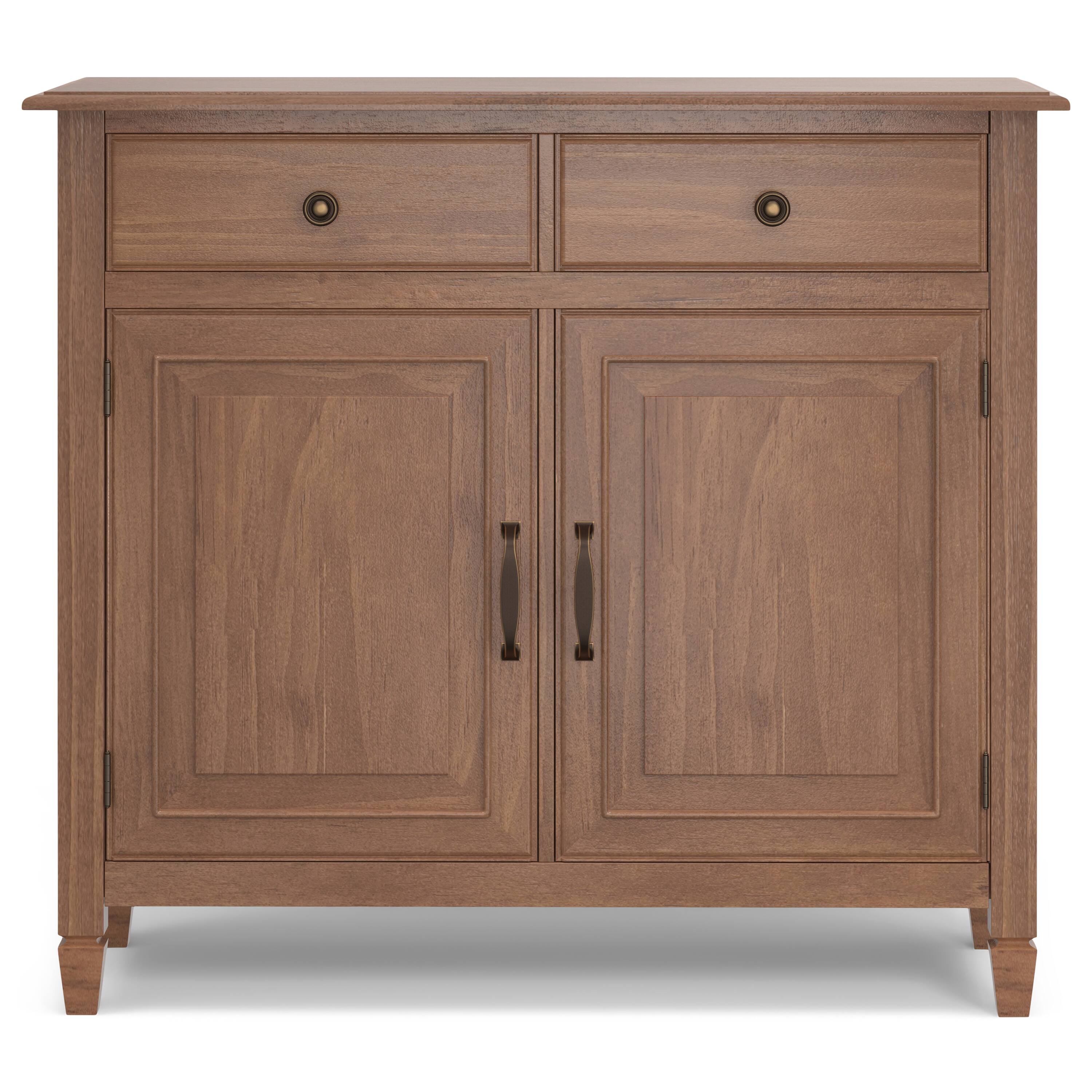 Alt View 12. Simpli Home - Connaught 40 inch Wide Solid Wood Traditional Entryway Storage Cabinet - Medium Saddle Brown.