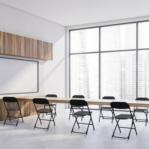 Alt View 7. Winado - 6 PCS Folding Plastic Chair Wedding Party 360LBS Capacity for Outdoor Indoor - Black.