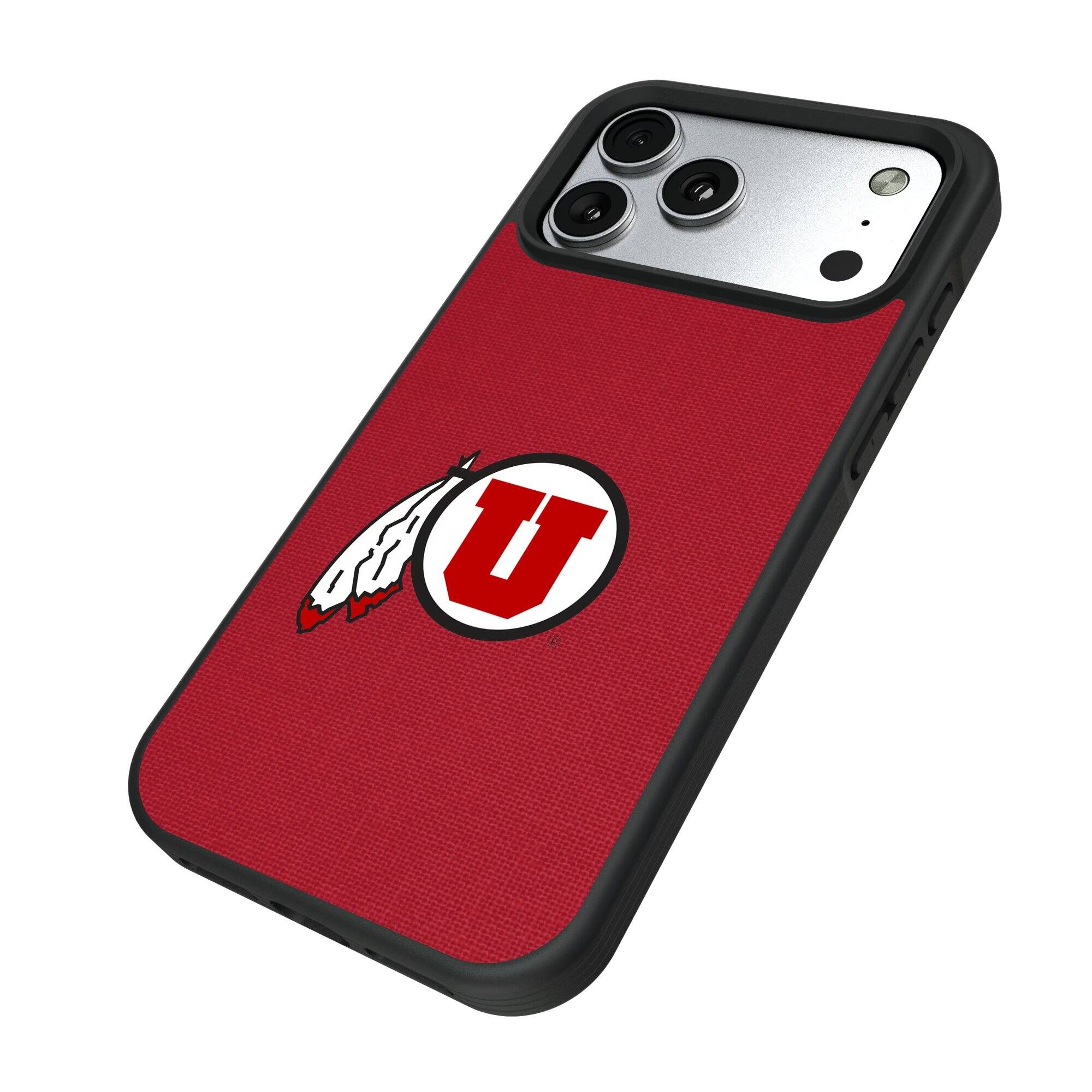 Alt View 1. Keyscaper - Utah Utes iPhone Solid Design Bump Case - 16 Plus - Multicolor.