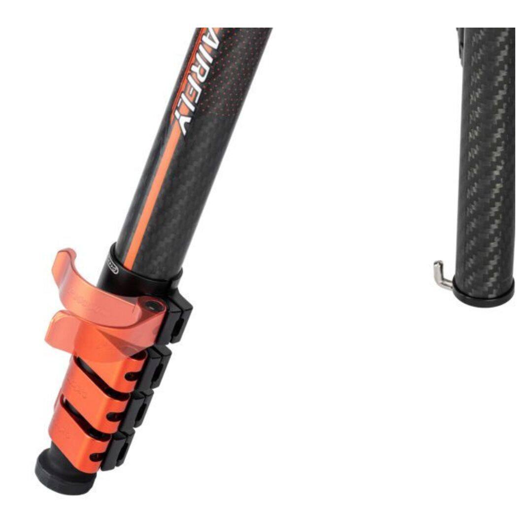Angle. FotoPro - Fotopro X Airfly Orange Tripod with Lightweight 3K Carbon Fiber Legs.