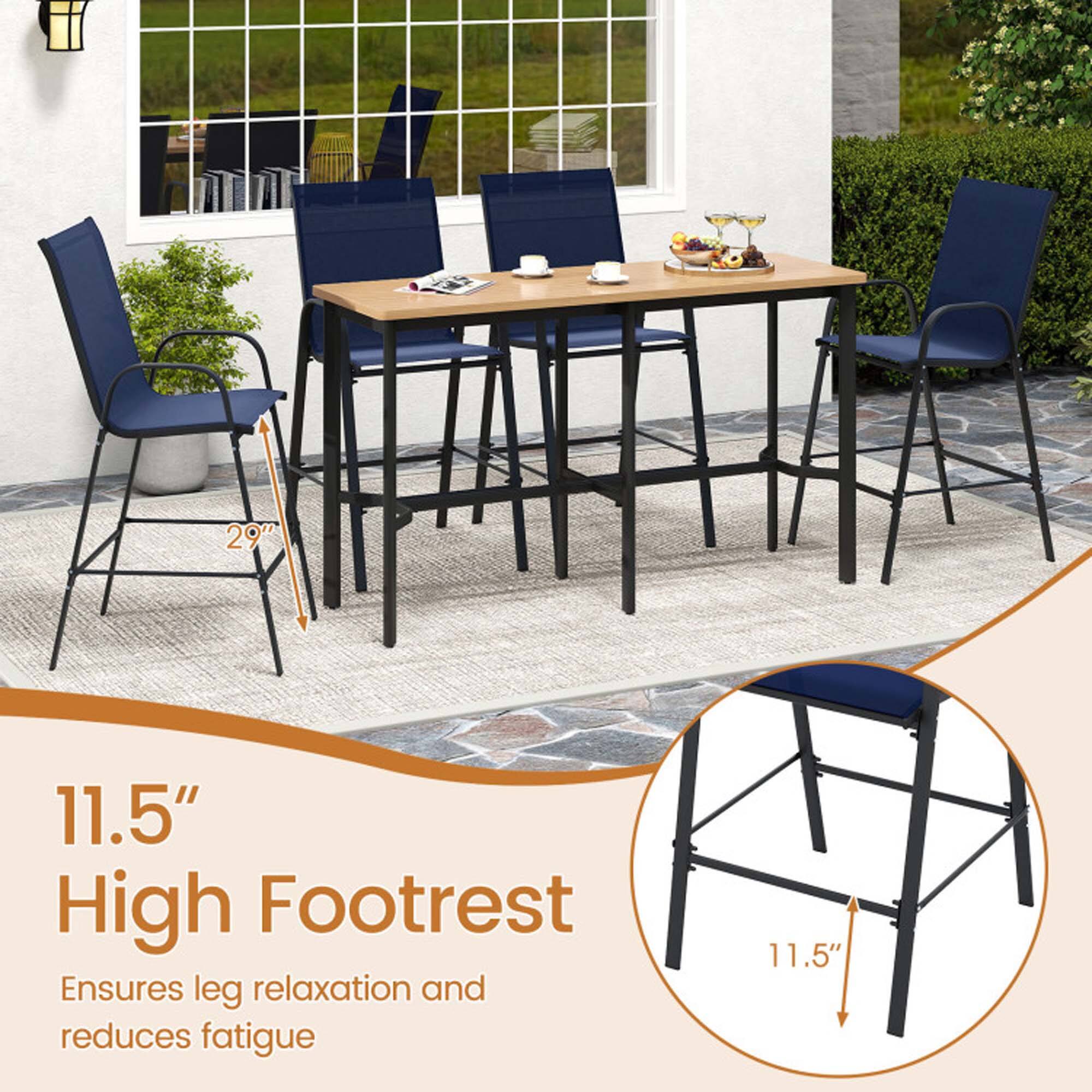 29" 11.5" High Footrest Ensures leg relaxation and reduces fatigue