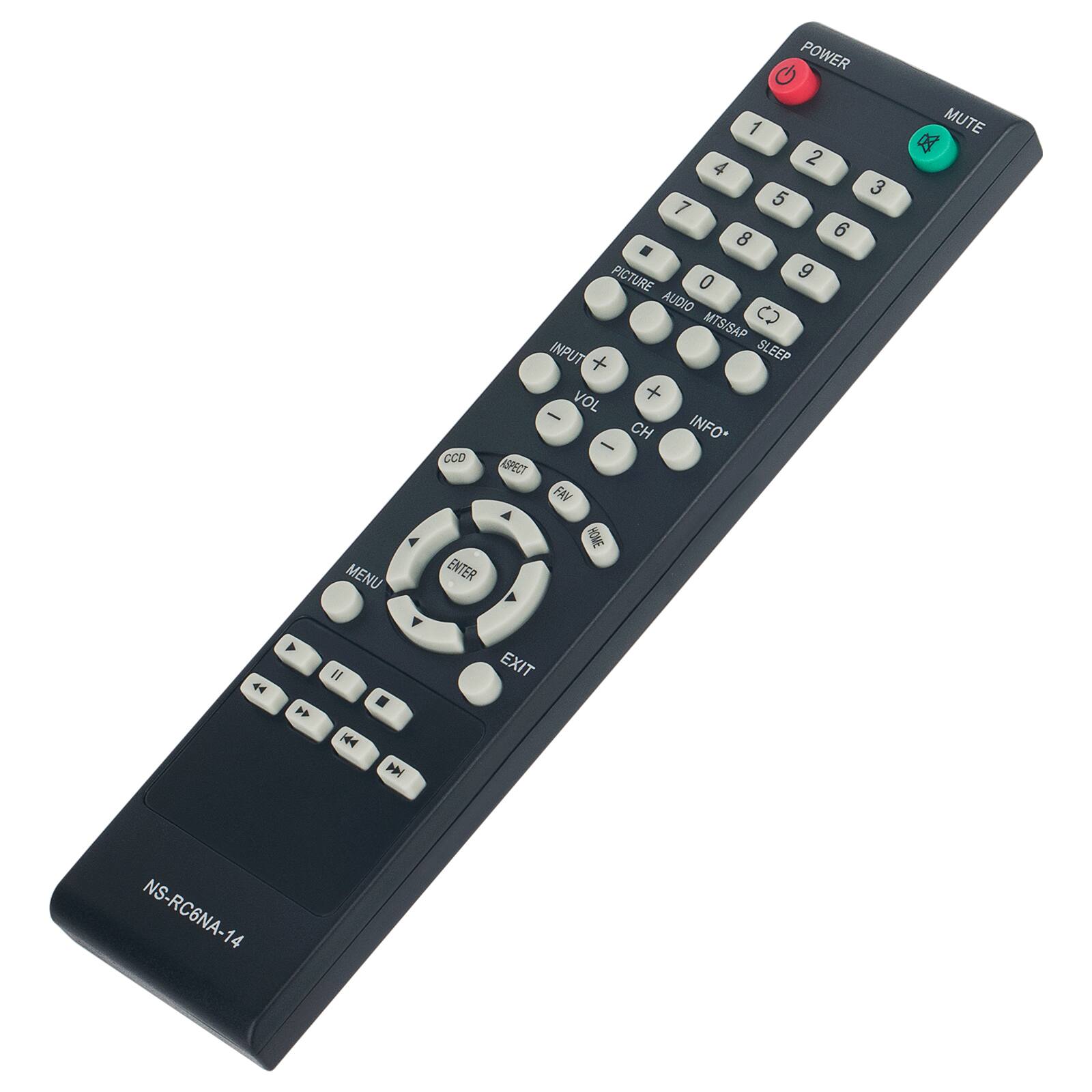 44 4 MENU Y 144 N POWER G 1 4 2 3 7 5 8 6 PICTURE 9 0 AUDIO C2 MTS/SAP INPUT + SLEEP VOL + - CH INFO* - CCD ASPECT FAV ENTER EXIT MUTE x NS-RC6NA-14