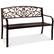 Front. Best Choice Products - Best Choice Products Outdoor Steel Bench Garden Patio Porch Furniture w/ Floral Design Backrest - Brown - Brown.