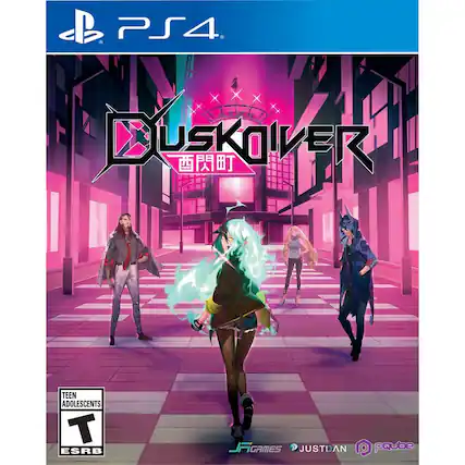 PS4
DUSKOVER
西限町
TEEN ADOLESCENTS
T ESRB
FIGAMES
JUSTDAN
PRUDE - T (Teen 13+)