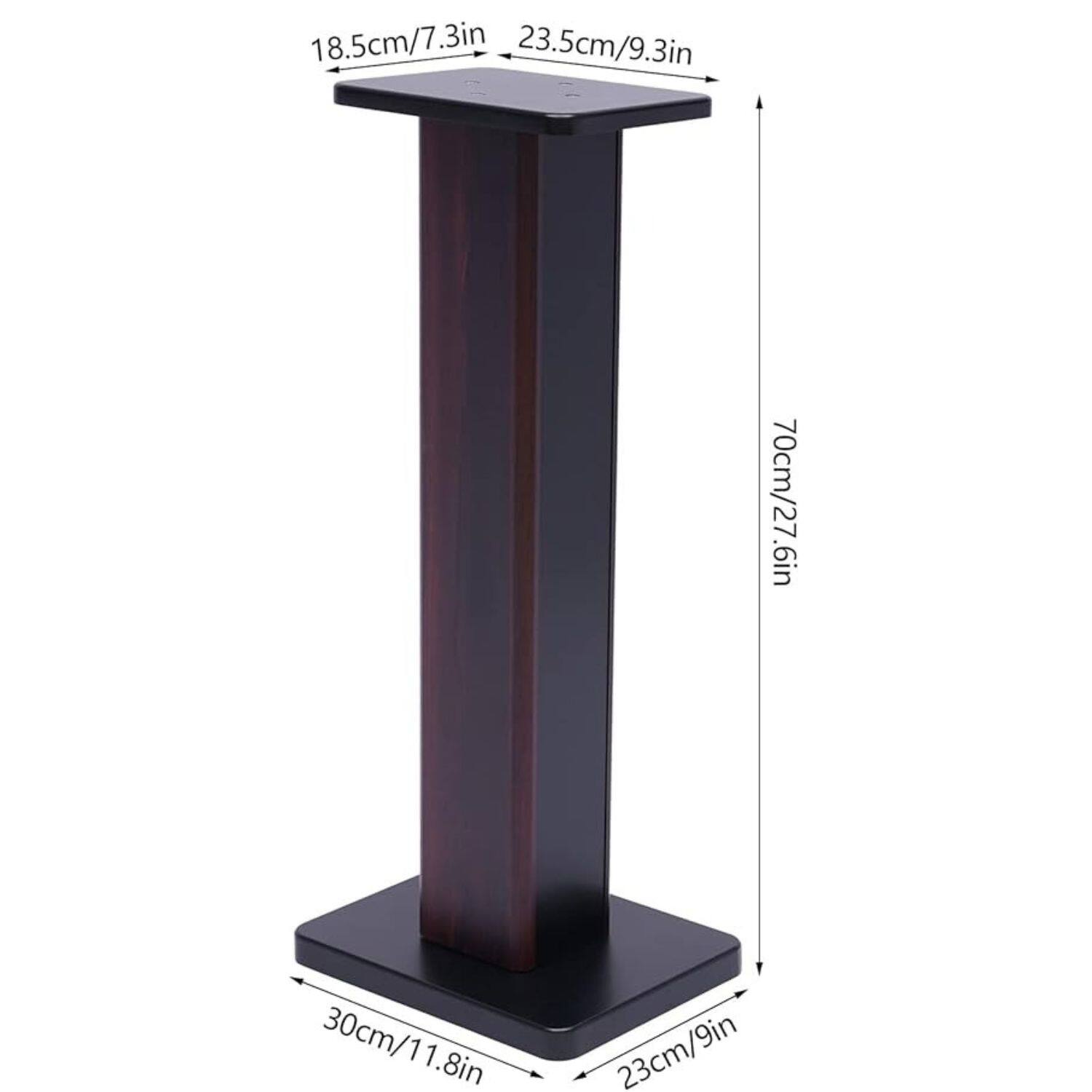 The dimensions of the object in the image are:

- Width: 18.5 cm / 7.3 in
- Depth: 23.5 cm / 9.3 in
- Height: 70 cm / 27.6 in
- Base width: 30 cm / 11.8 in
- Base depth: 23 cm / 9 in